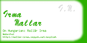 irma mallar business card